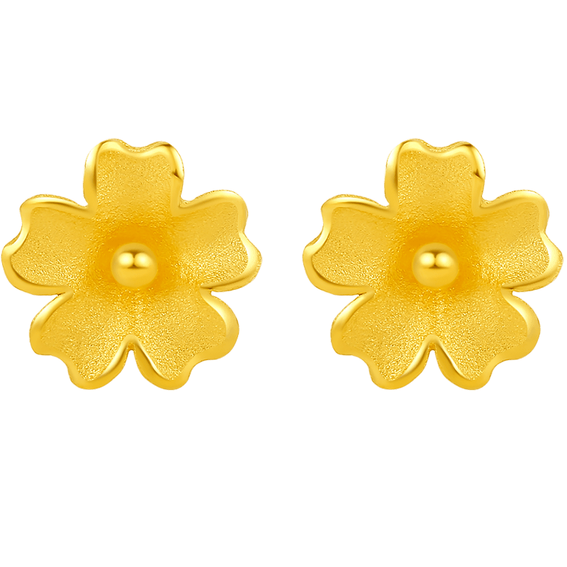 周六福朱槿花黄金耳钉为您而生开元ky棋牌点亮每一个瞬间(图1)